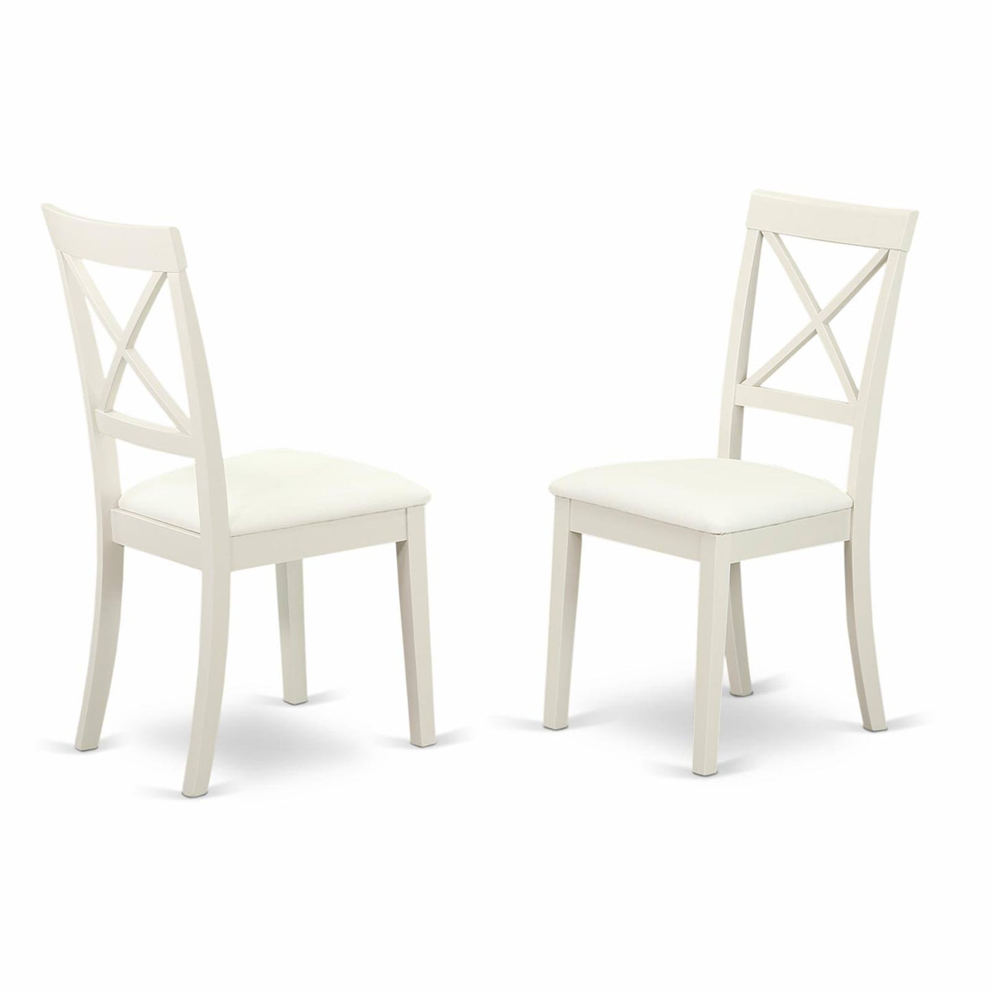 East West Furniture Boston Wood Set of 2 Dining Chair with White Boc-whi-lc