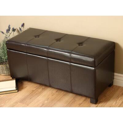 Santoro Faux Leather Flip Top Storage Bench Color: Dark Brown