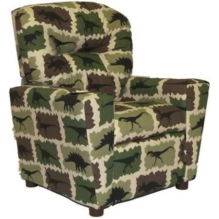 Brazil Furniture Home Theater Childrens Cotton Recliner with Cup Holder, Green