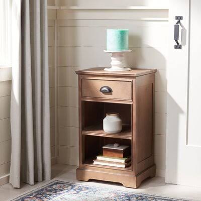 August Grove Lohan End Table with Storage, Beige