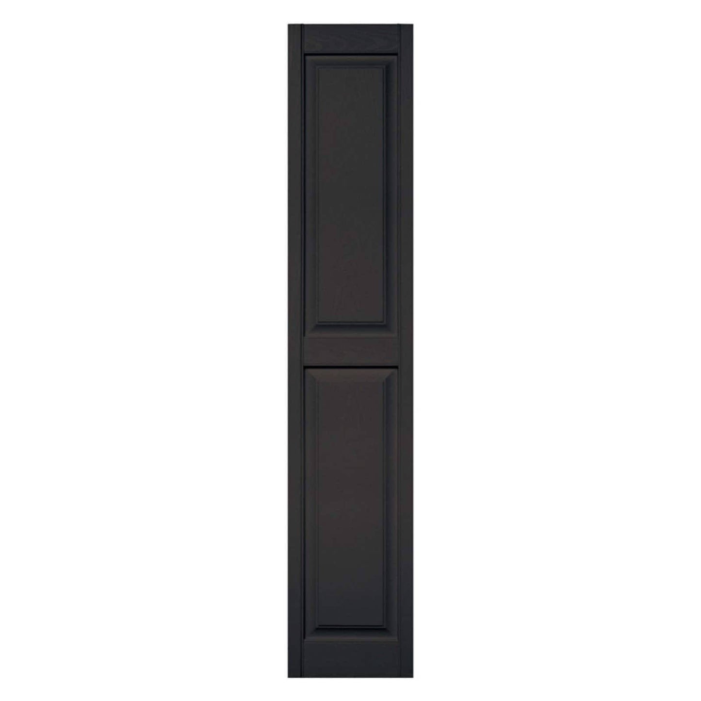 Builders Edge 12 in. x 67 in. Raised Panel Vinyl Exterior Shutters Pair in Musket Brown