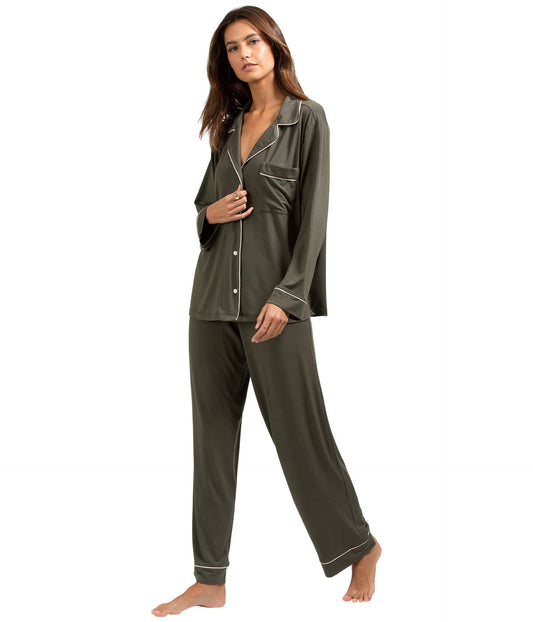 Eberjey Gisele PJ Set, Avocado/Antique Rose (PJ1018) S