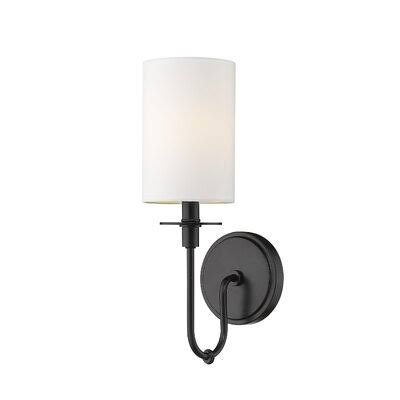 Rheems 1-Light Armed Sconce Three Posts Finish Matte Black