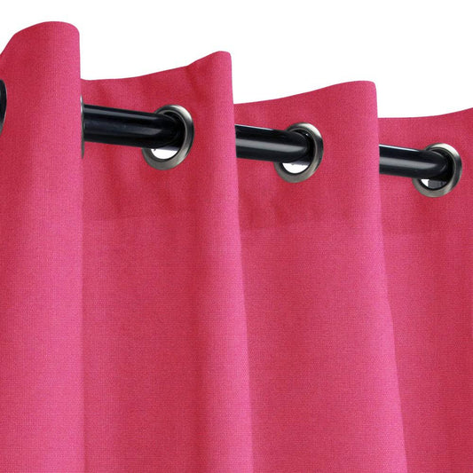 Sunbrella Canvas Hot Pink Outdoor Curtain with Nickel Grommets 50 in. x 108 in.