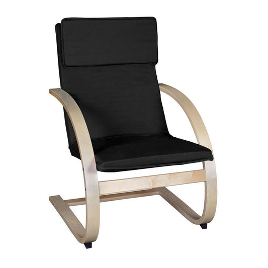 Regency Baha Natural and Black Bentwood Reclining Chair, Natural/ Black