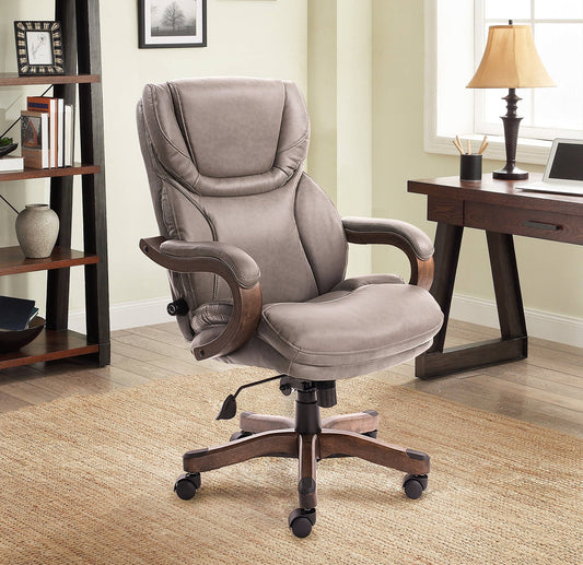 Serta CHR20060 Big and Tall Bonded Leather Executive Chair, Mindset Grey