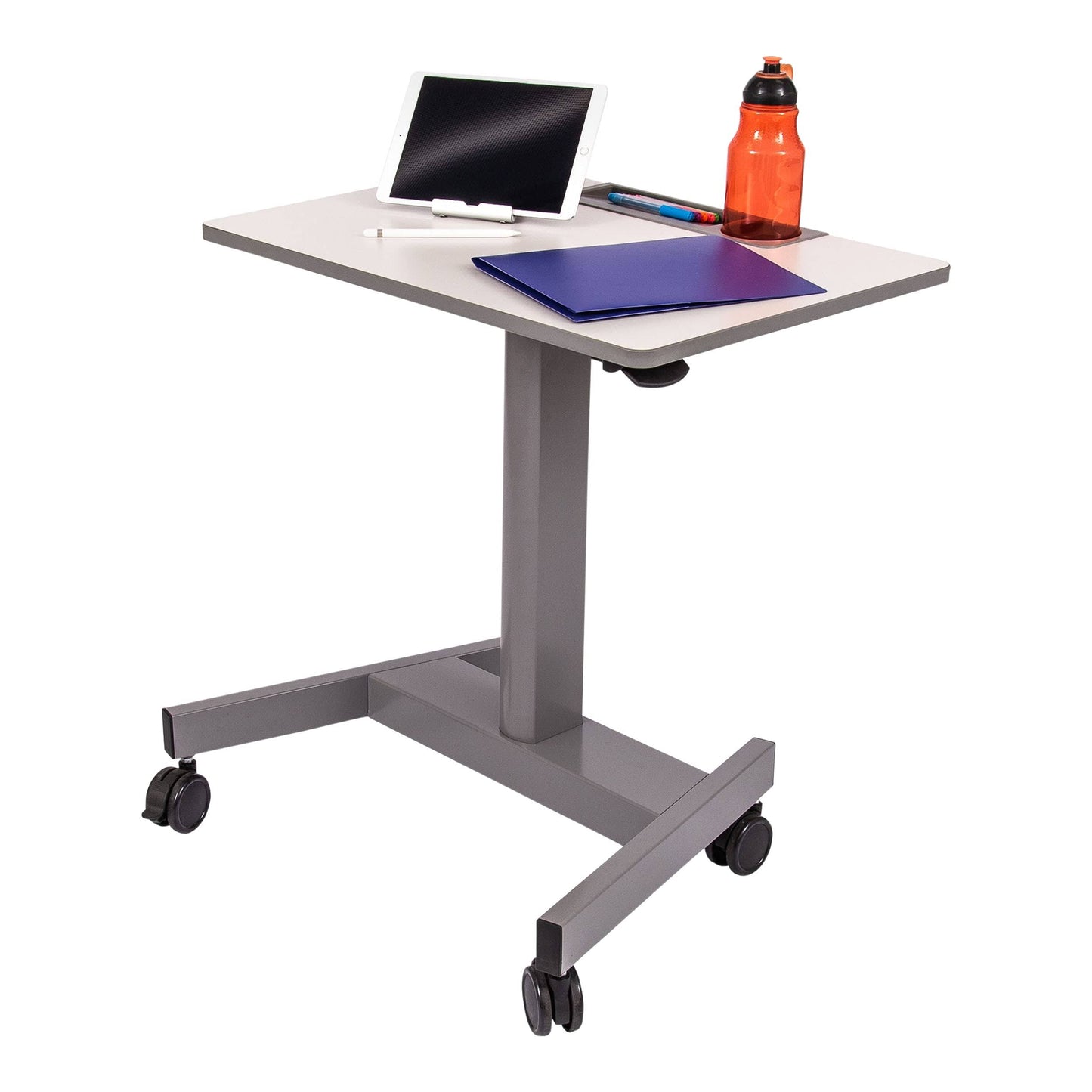 Stand Up Desk Store Pneumatic Adjustable Height Rolling Student Classroom Standing Desk -Gray