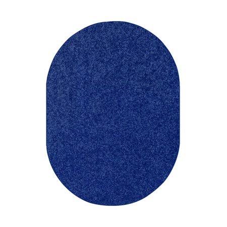 Solid Color Indoor Area Rugs, Neon Blue - 6x9 Oval, Size  6 x 9