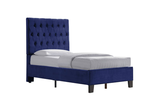 Wallace Bay Dalton Velvet Upholstered Bed, Twin, Cobalt