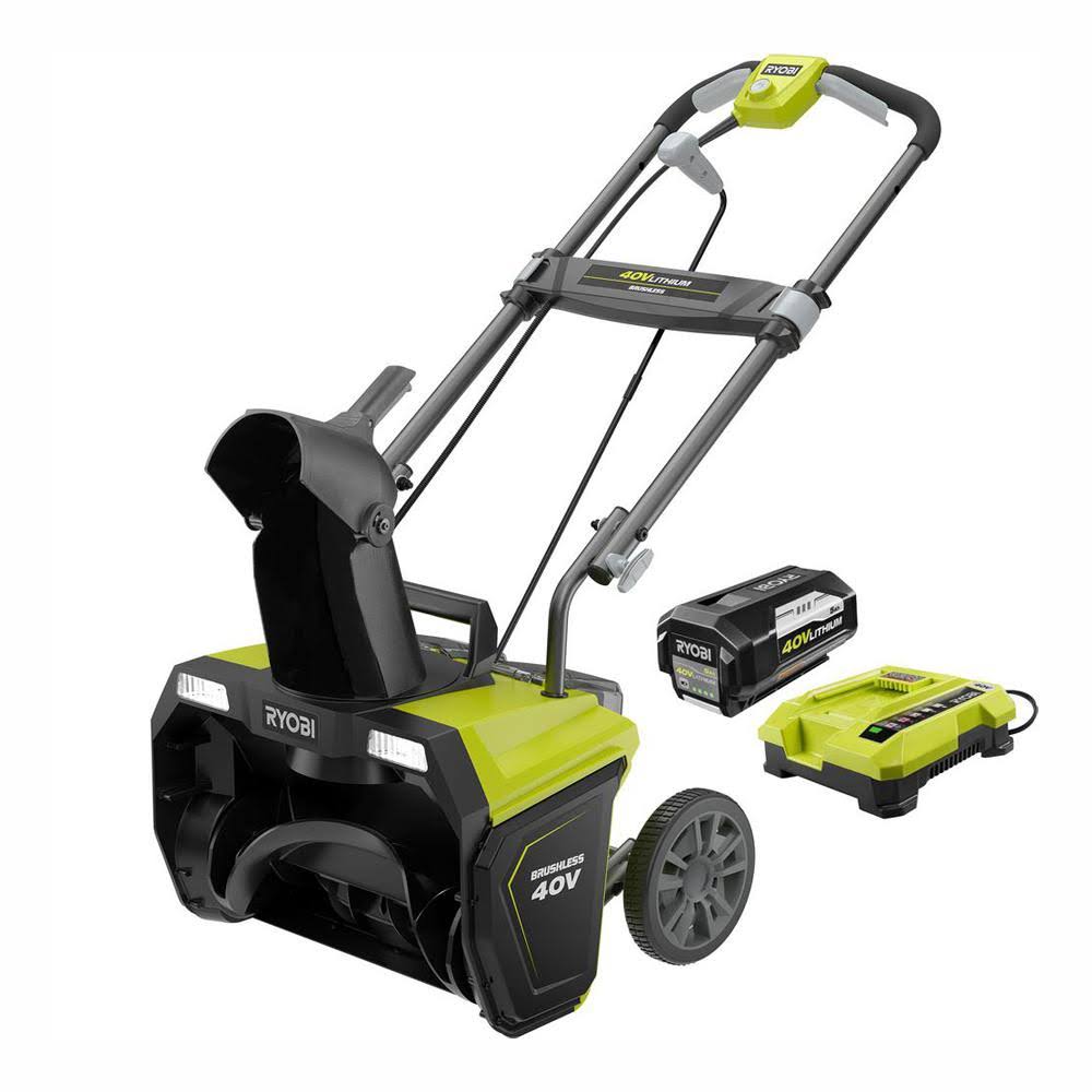 Ryobi 20 in. 40-Volt Brushless Cordless Electric Snow Blower - 5.0 Ah