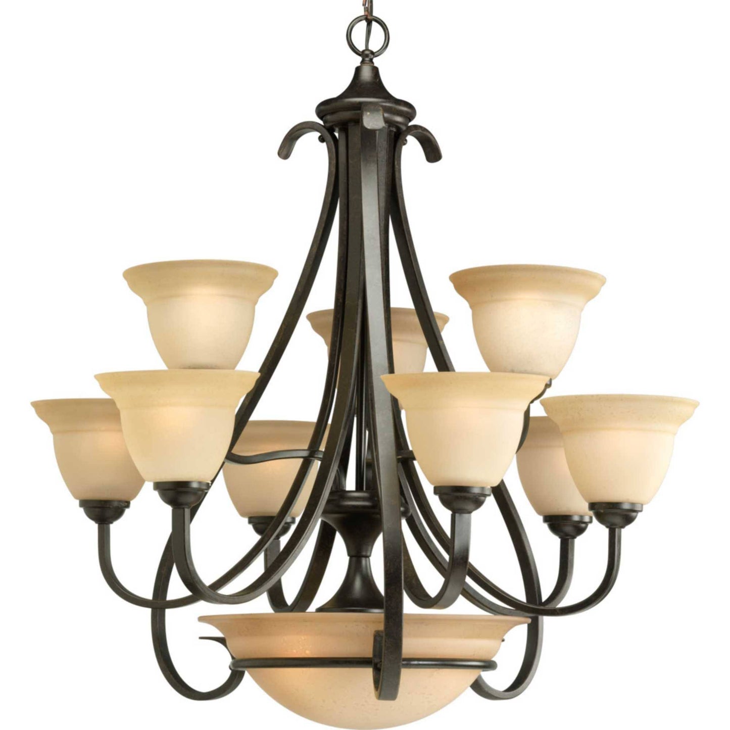 Progress Lighting P4418-77 Torino Forged Bronze 9 Light Chandelier