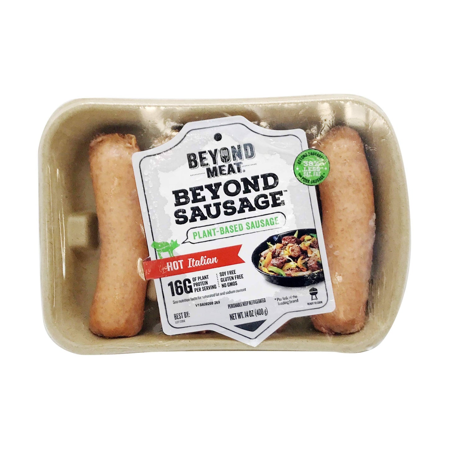 Beyond Meat Hot Italian Plant-Based Sausage, 14 oz (4 Pack, 16 Links Total)