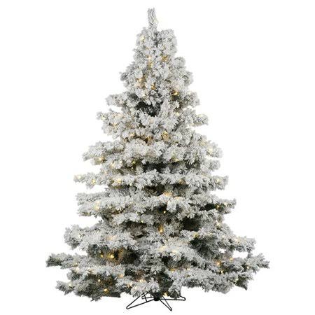 The Holiday Aisle Flocked Alaskan 6.5 White Artificial Christmas Tree with 600 LED White Lights with Stand