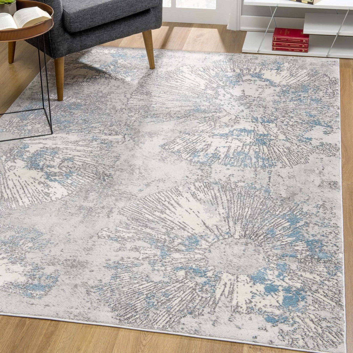 Rug Branch Vogue Modern Abstract Area Rug, Soft Blue - 53