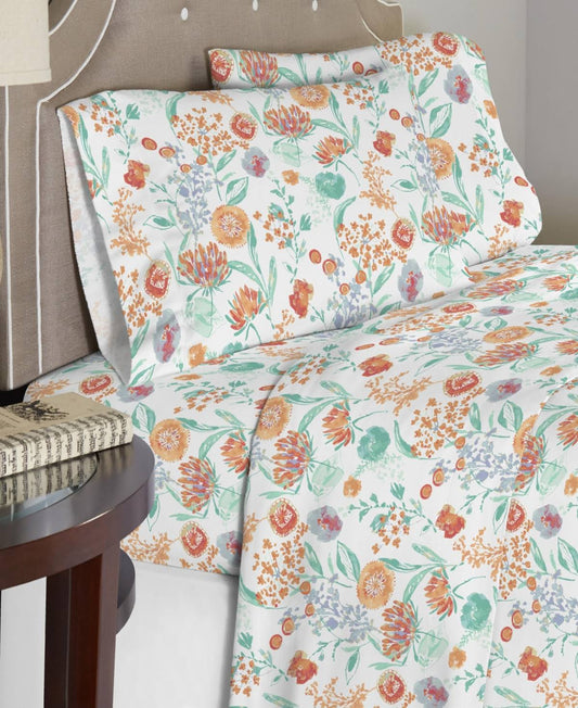 Celeste Home Luxury Weight Cotton Flannel Sheet Set - Peach BLSS