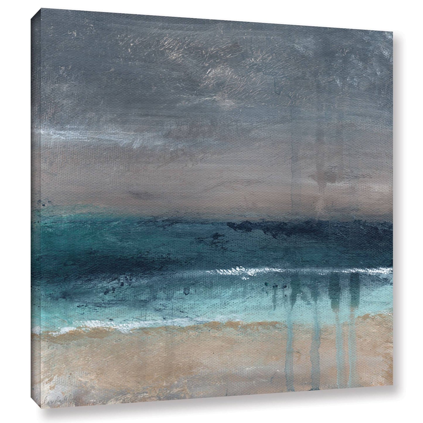 ArtWall Linda Woodss Beach V, Gallery Wrapped Canvas - 10 x 10