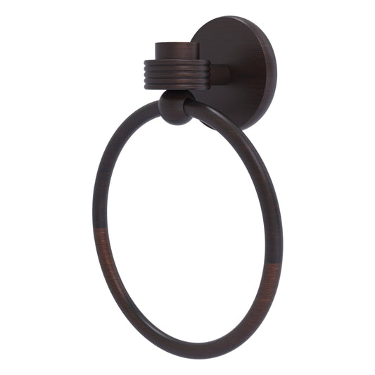 Allied Brass 7116G-VB Satellite Orbit One Collection Towel Ring with Groovy Accent Venetian Bronze