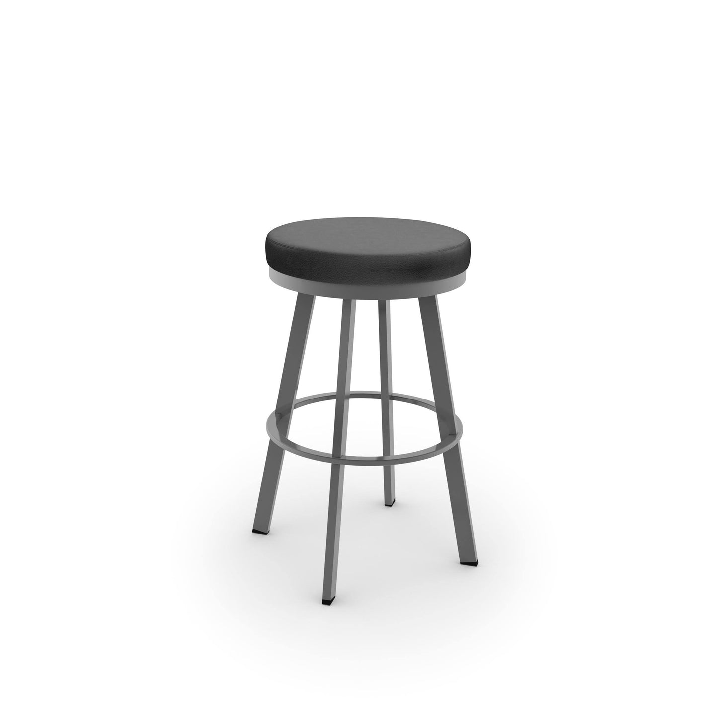 Amisco Swice Swivel Counter Stool - Heather Light Grey Polyester / Black Metal