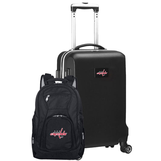 Washington Capitals Deluxe 2-Piece Backpack and Carry-On Set - Black