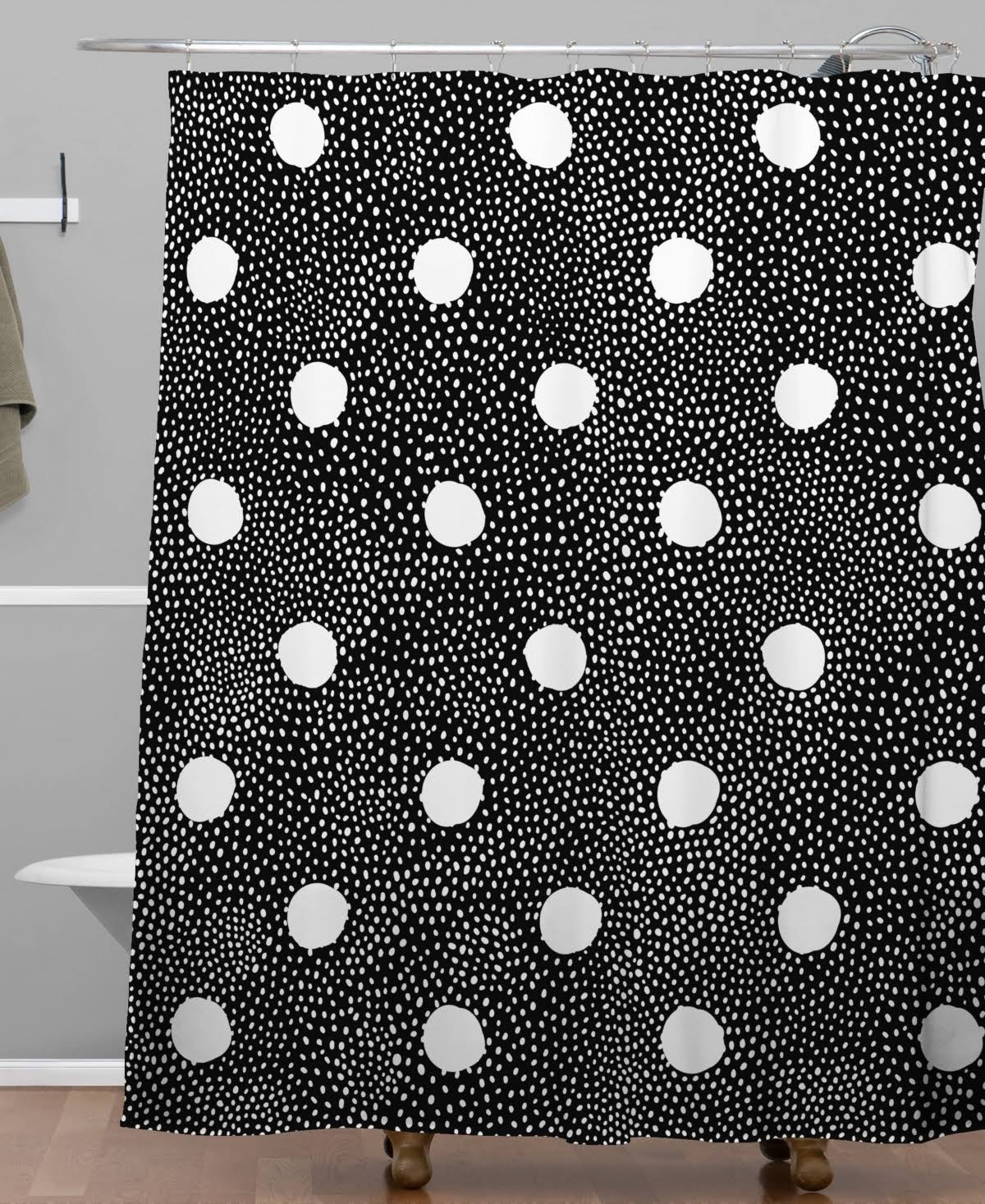 Deny Designs Iveta Abolina Black Polka Shower Curtain - Multi