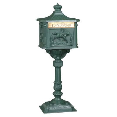 Amco Mailboxes Locking Mailbox with Post Included, Green