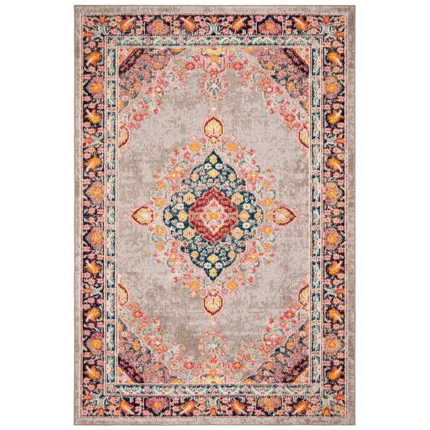 Safavieh Madison 200 Rug Collection MAD252F - Grey / Fuchsia - 6-7