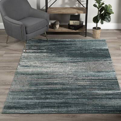 Chiang Abstract Blue/Teal/Gray Area Rug Trent Austin Design Rug Size  Rectangle 710