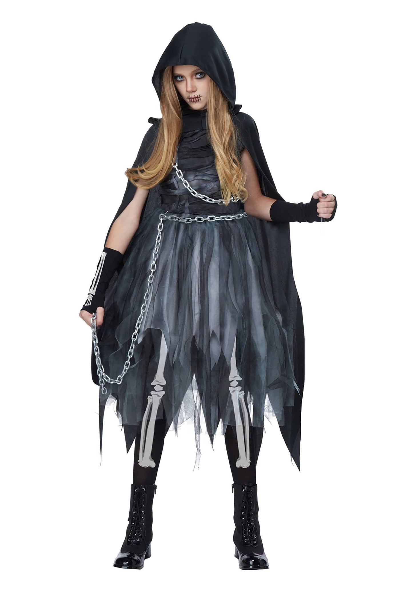 Reaper Girl Costume for Girls | Kids | Girls | Black/Gray | 2XL | California Costume Collection