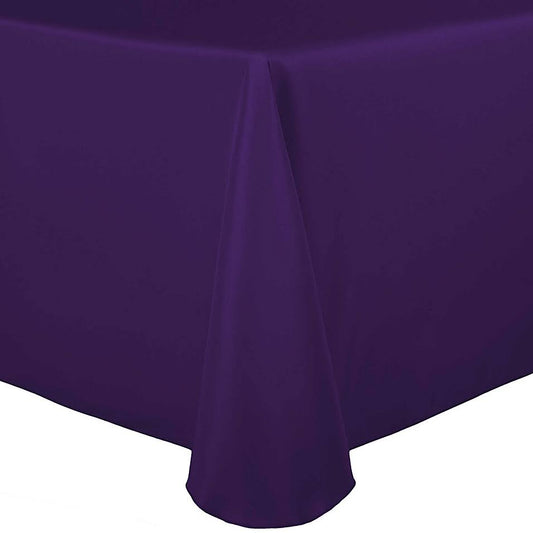 Ultimate Textile 60 x 84-Inch Oval Polyester Linen Tablecloth, Purple