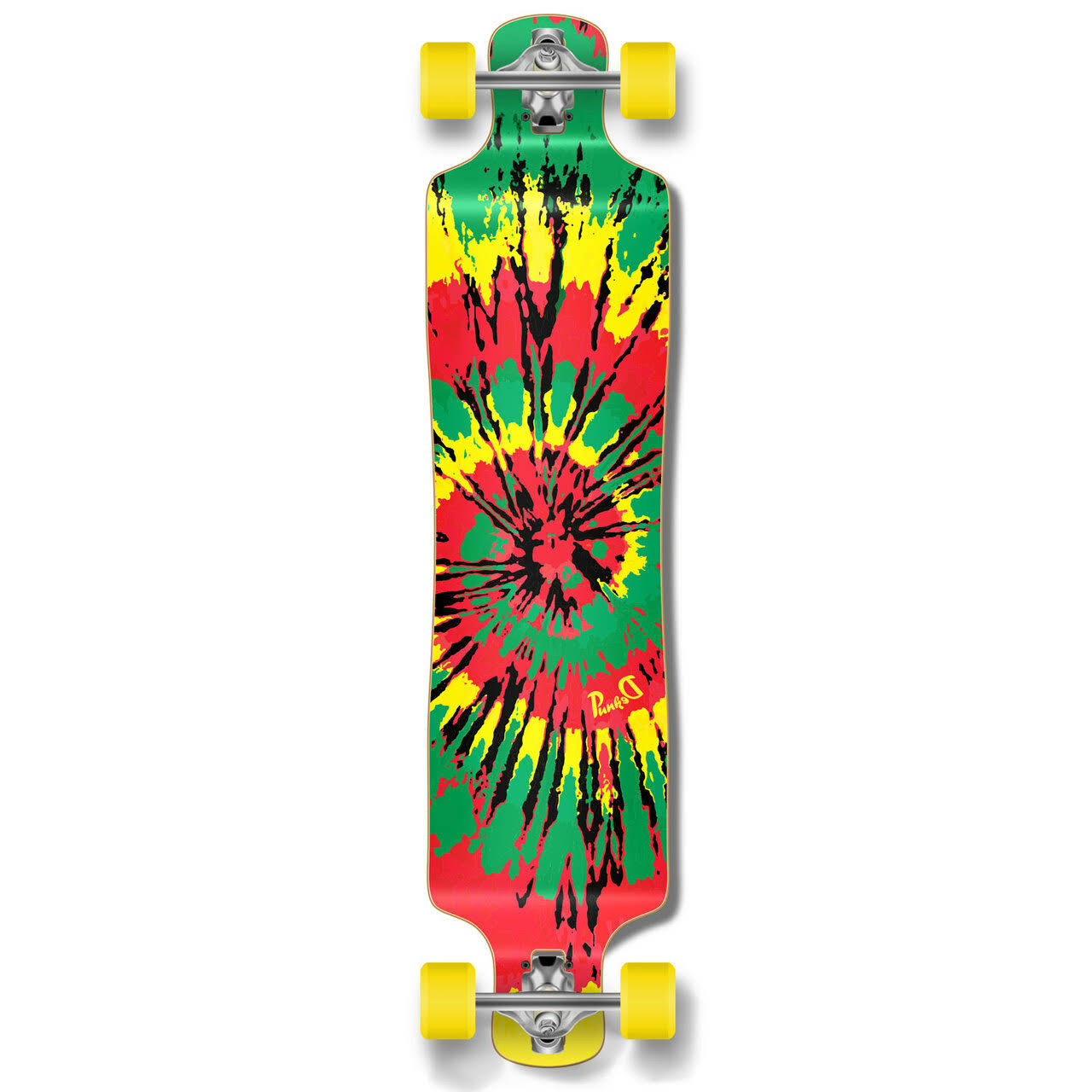 Yocaher Lowrider Tiedye Rasta Longboard Complete