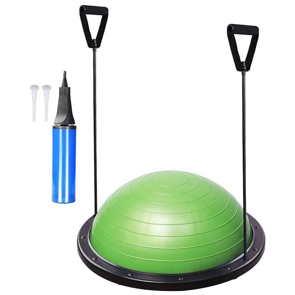 Yoga Exericse Balance Trainer Step Ball 58cm w/ Strings Pump Green