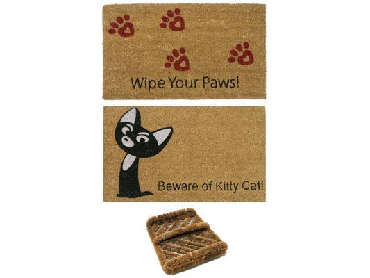 Rubber-Cal 10-108-007 Cat Lovers Doormat Kit-2 Kitty Coco Doormats,1 B