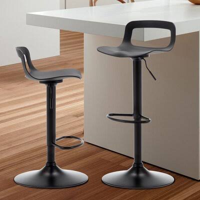 Wayfair Ambrus Swivel Adjustable Height Stool Orren Ellis Color Black