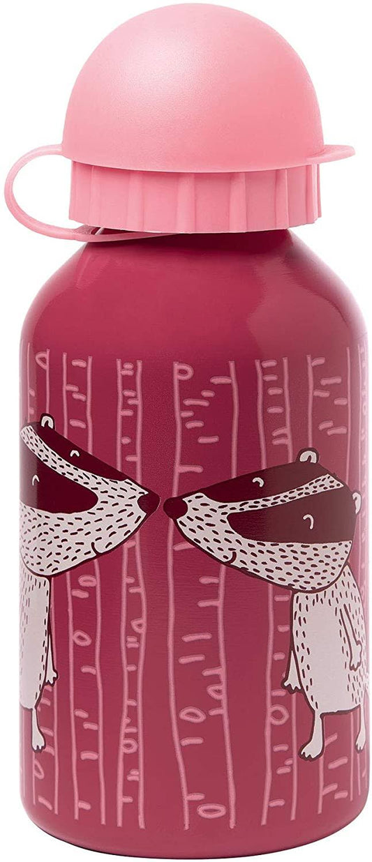 sigikid, Girls and Boys Stainless Steel Water Bottle Badger Pink 25036