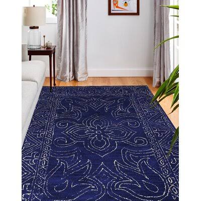 Banneker Hand Tufted Wool Navy Blue Rug Dakota Fields Rug Size  Rectangle 36