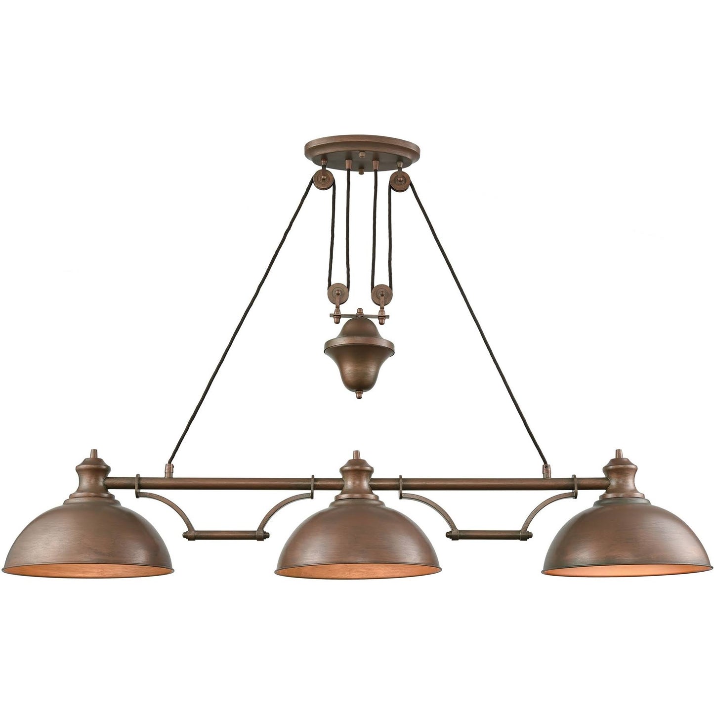 Elk Lighting 65273-3 Farmhouse 3 Light Pulldown Island Light in Tarnished Brass