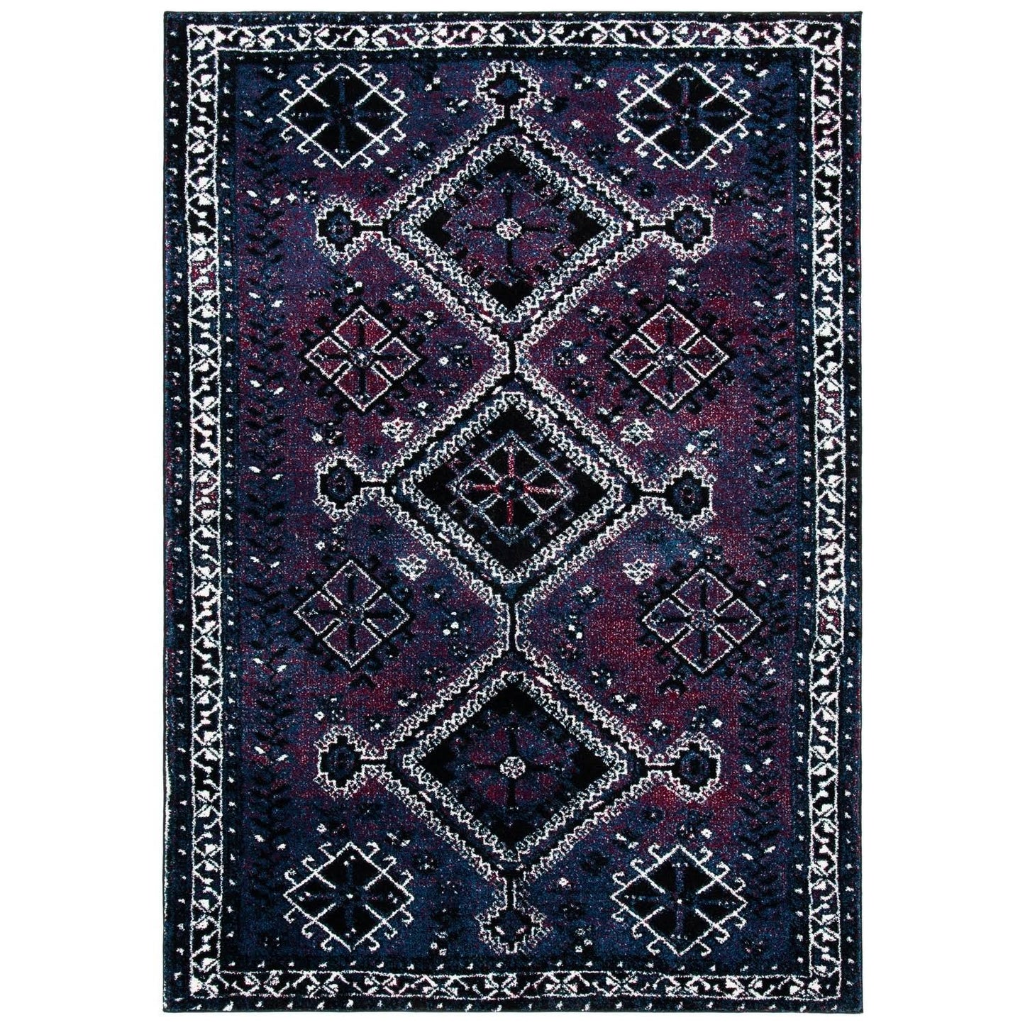 Vintage Hamadan VTH293V Purple / Black - 9 x 12