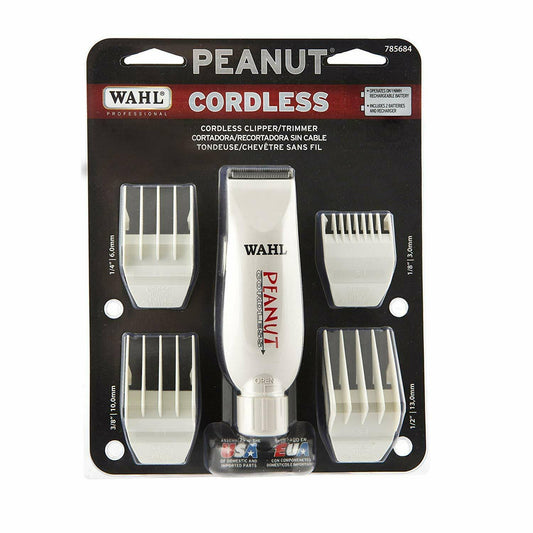 Wahl Professional Peanut Cordless Clipper/Trimmer White Great On-The-Go #8663