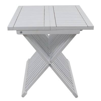 Treyton Wooden Folding Side Table Breakwater Bay Color White