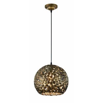 Abou 1 - Light Single Globe Pendant Bungalow Rose Finish: Antique Brass