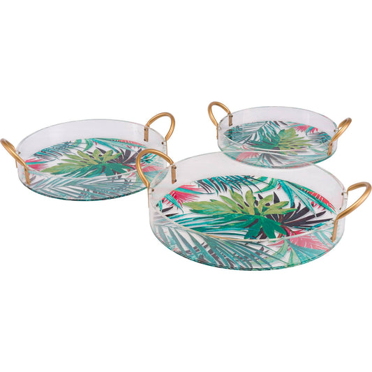 Zuo Tropical Trays Multicolor - Set of 3