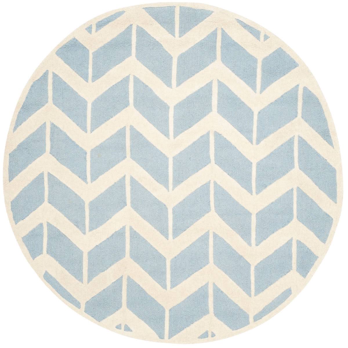 Safavieh Cambridge CAM718B Blue / Ivory Rug 6 x 6 Round