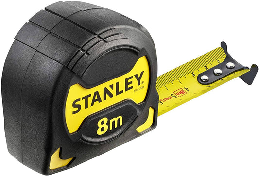 Stanley STHT0-33566 Grip Tape Measure, Yellow/Black, 8 M x 28 mm