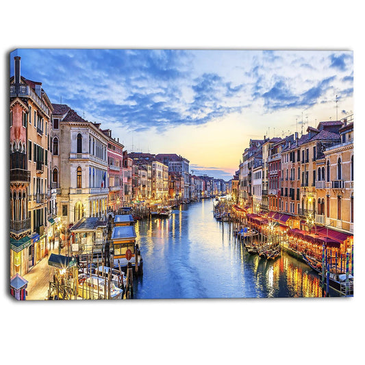 Designart - Grand Canal Panorama - Landscape Photo Canvas Print - 40 in. Wide x 30 in. High