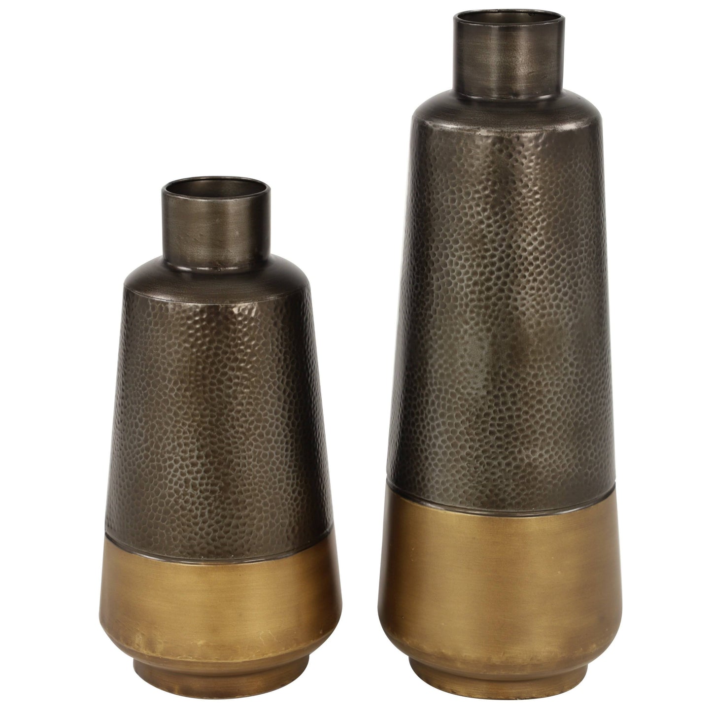 Textured Metal Vases | Set of 2