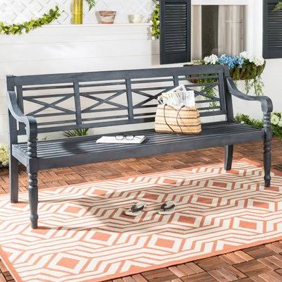 Putnam Wooden Garden Bench Beachcrest Home Color Dark Slate Gray