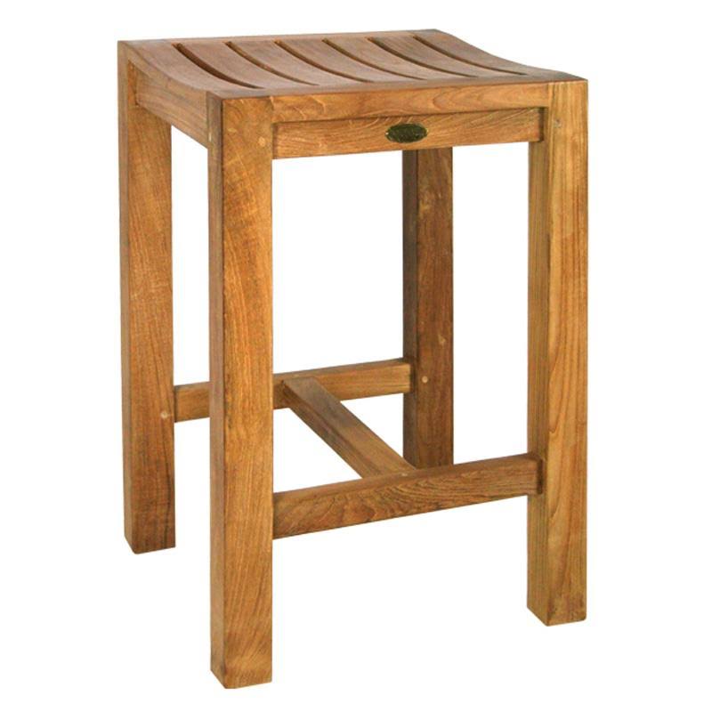 Chic Teak Santa Monica Teak Outdoor Counter Stool, Brown