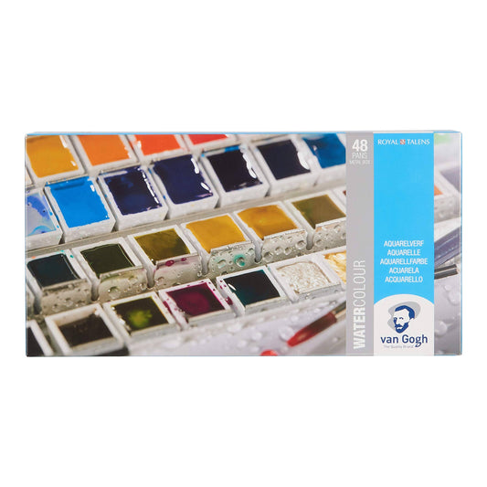 Van Gogh Watercolors Set - Metal Tin Set, 48 Pans