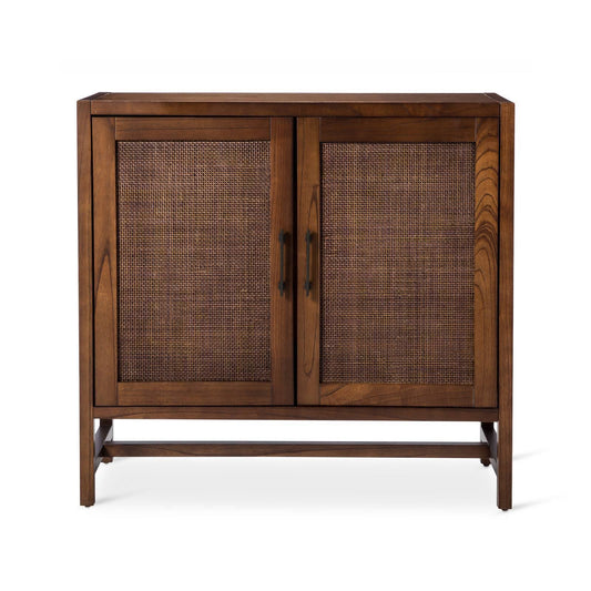 Warwick 2-Door Wood Rattan Accent Cabinet - Threshold 52166593