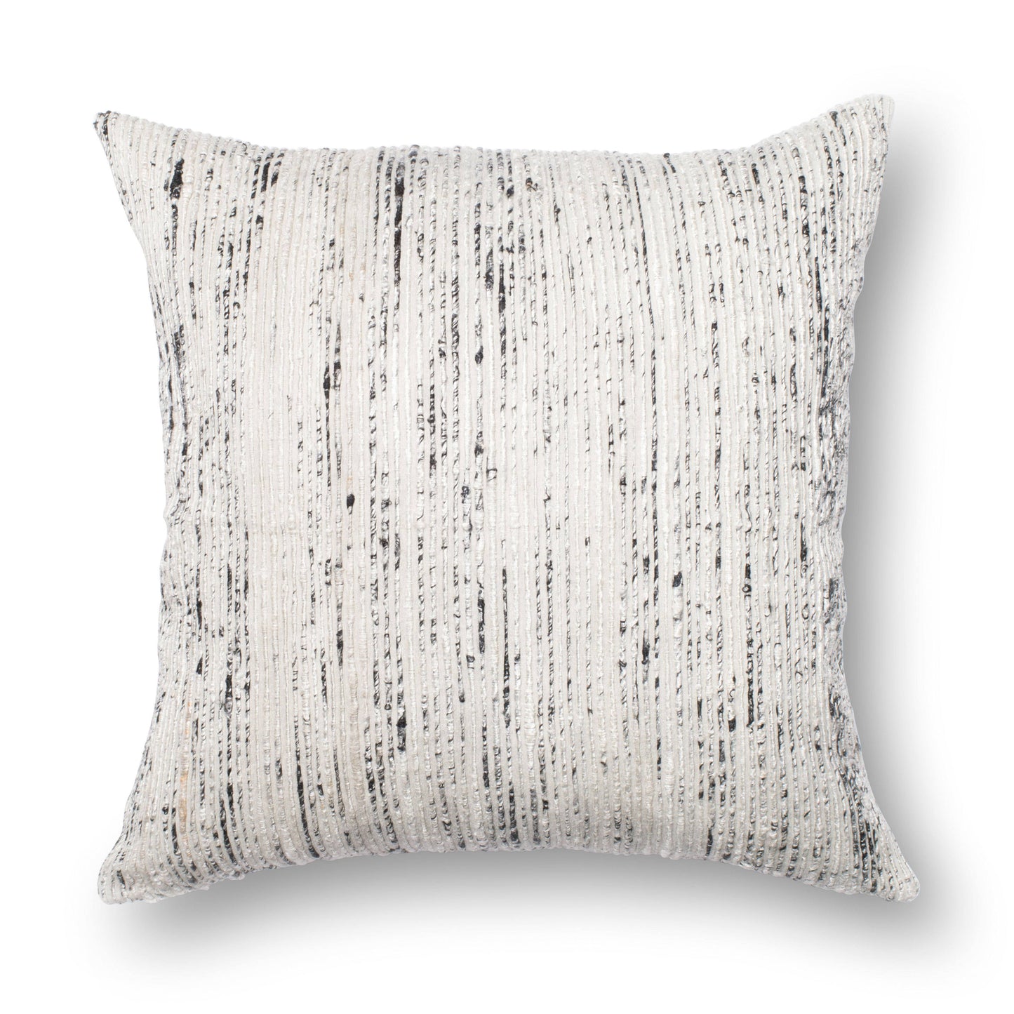 Alexander Home Textured Silver/ Ivory Stripe 22-inch Throw Pillow or Pillow COVER, Feather